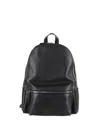Orciani Rounded Black Pelle Backpack With Adjustable Straps In Black