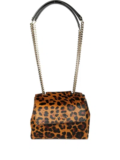 Orciani Leopard Print Chain Sveva Xs Bag In Animal Print