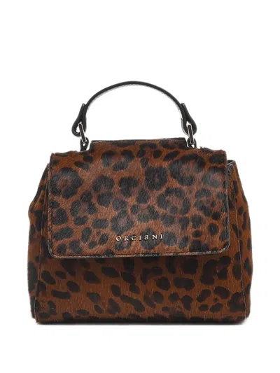 Orciani Leopard-print Pony-hair Tote Bag In Brown
