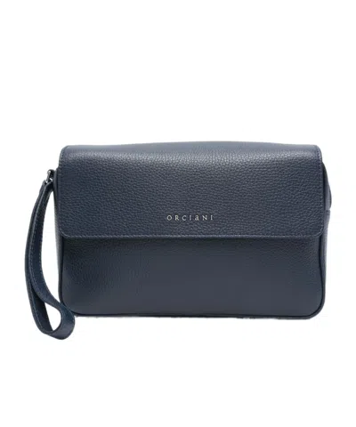 Orciani Logo Clutch In Navy
