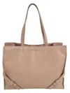 Orciani Logo Detail Top Lock Tote In Pink