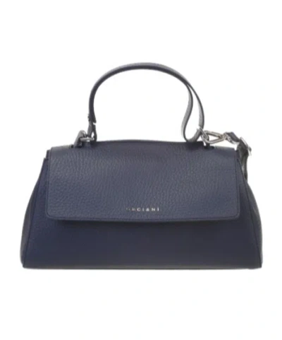 Orciani Logo Flip Shoulder Bag In Black