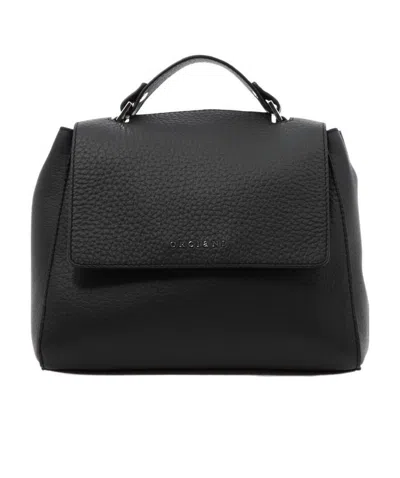 Orciani Logo Flip Shoulder Bag In Black