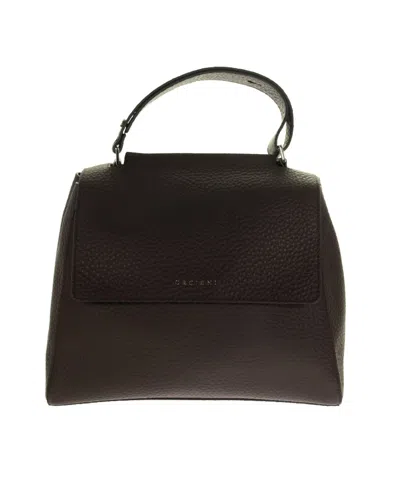 Orciani Logo Handbag In Gray