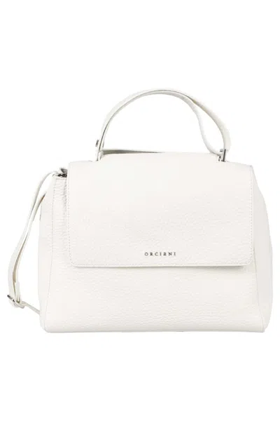 Orciani Logo Handbag In White