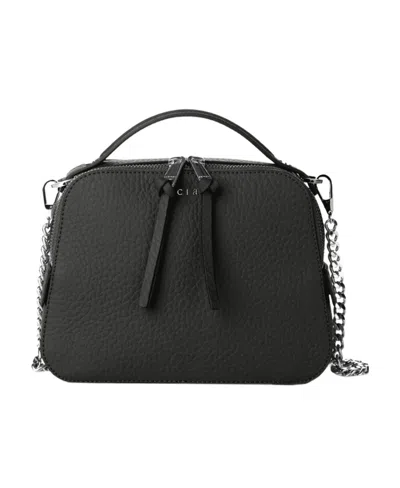 Orciani Logo Letter Shoulder Bag In Black