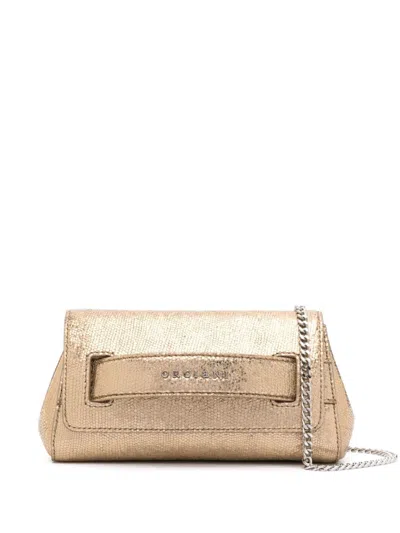 Orciani Logo-lettering Clutch Bag In Gold