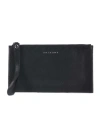 Orciani Logo-lettering Leather Clutch Bag In Black