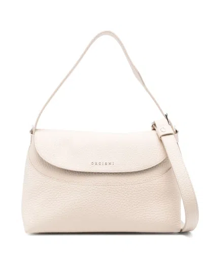 Orciani Logo-lettering Shoulder Bag In Neutrals