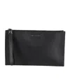 Orciani Logo-lettering Leather Clutch Bag In Black