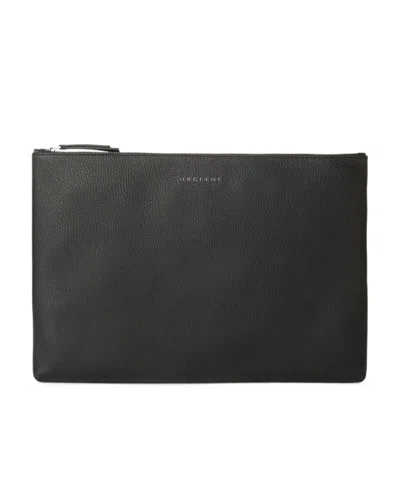 Orciani Logo Lettering Zipped Document Holder In Black