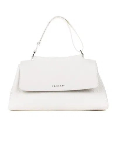Orciani Logo Logo Shoulder Bag In White