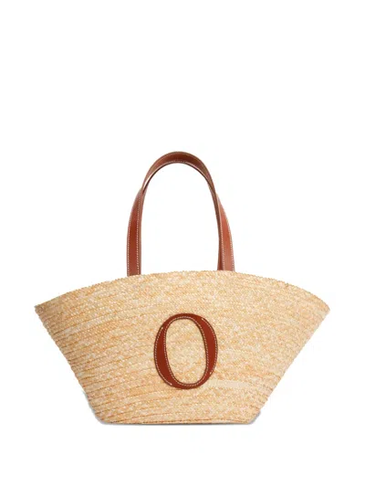 Orciani Logo-patch Tote Bag In Brown