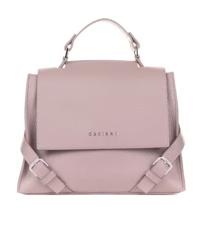 Orciani Logo Rectangular Shoulder Bag In Nude