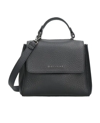 Orciani Logo Shoulder Bag In Black