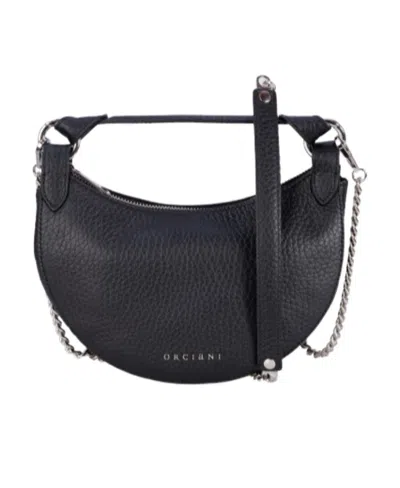 Orciani Logo Shoulder Bag In Black
