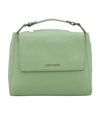 Orciani Logo Shoulder Bag In Green