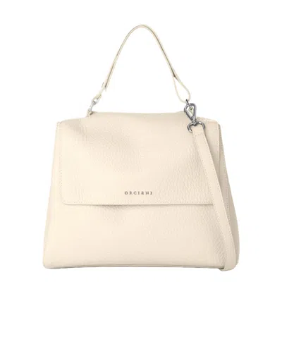 Orciani Logo Shoulder Bag In Nude