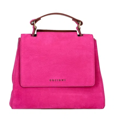 Orciani Logo Shoulder Bag In Pink