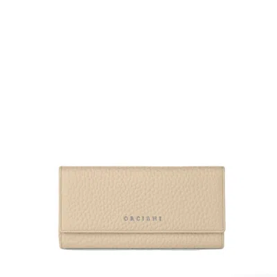 Orciani Logo Wallet In Nude