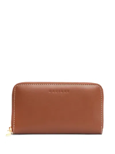 Orciani Logo-debossed Leather Wallet In Red