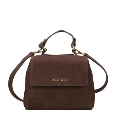 Orciani Logo-embellished Shoulder Bag In Brown