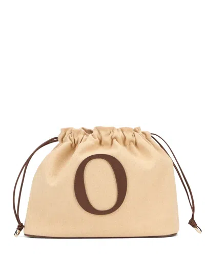 Orciani Logo-patch Drawstring Tote Bag In Purple