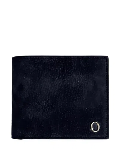 Orciani Logo-plaque Bifold Leather Wallet In Blue