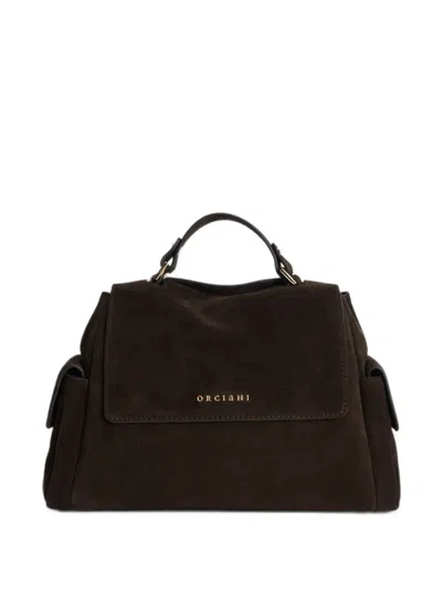 Orciani Logo-plaque Suede Tote Bag In Pattern
