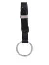 Orciani Loop Leather Keyring In Black