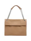 Orciani Structured Midi Handbag With Stylish Chain Strap In Brown