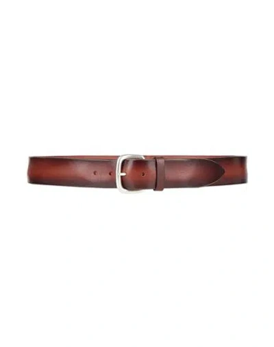 Orciani Man Belt Brown Size 34 Leather