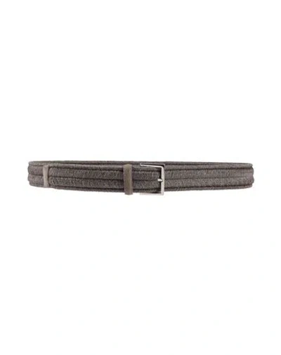Orciani Man Belt Charcoal Size 43 Textile Fibers In Brown