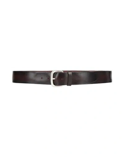 Orciani Man Belt Dark Brown Size 36 Leather In Black