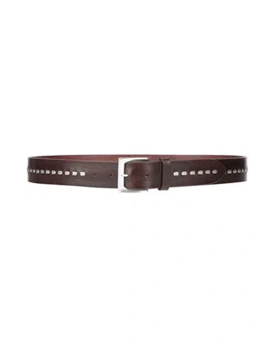 Orciani Man Belt Dark Brown Size 39.5 Leather In Red