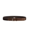 Orciani Man Belt Dark Brown Size 43.5 Elastic Fibres, Leather