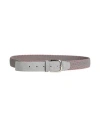 Orciani Man Belt Grey Size 43.5 Elastic Fibres, Leather In Grey