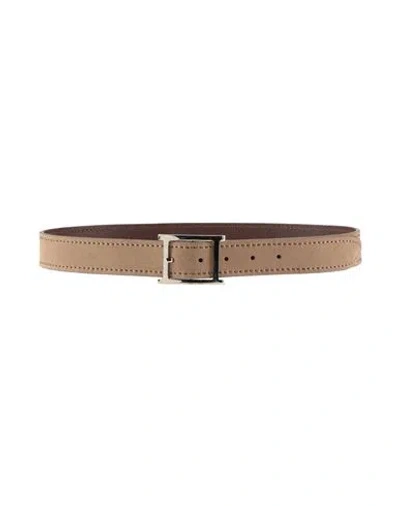 Orciani Man Belt Khaki Size 36 Leather In Beige