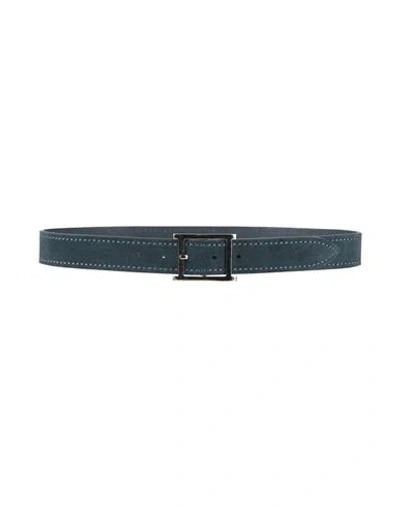 Orciani Man Belt Midnight Blue Size 34 Leather