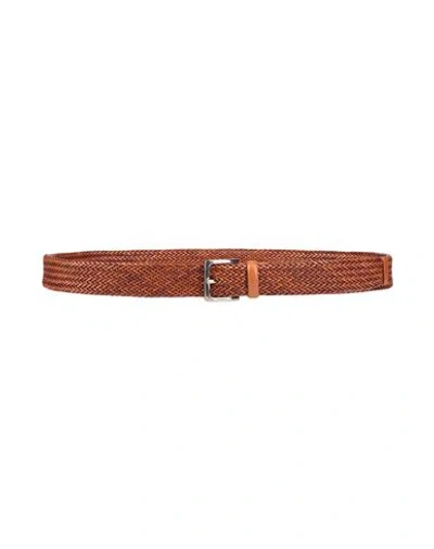 Orciani Man Belt Tan Size 43 Leather In Brown