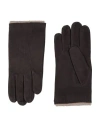 Orciani Man Gloves Dark Brown Size 9.5 Cashmere, Wool, Leather In Blue