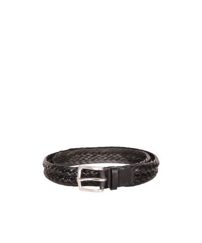 Orciani Masculine Braided Belt In Brown