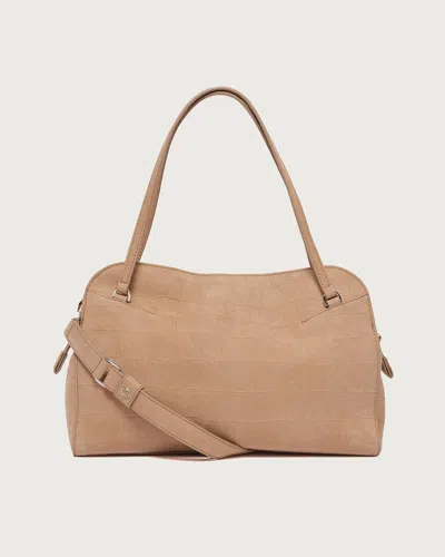 Orciani Medium Crocodile Print Handbag For Women In Brown