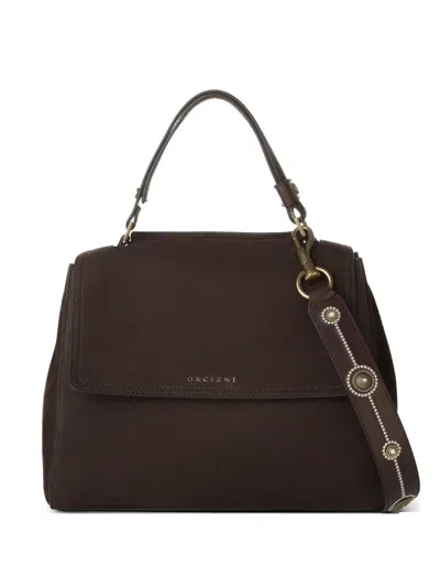 Orciani Medium Sveva Embellished Tote Bag In Brown