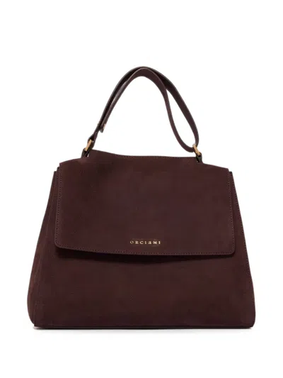 Orciani Medium Sveva Leather Tote Bag In Burgundy