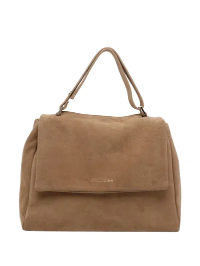 Orciani Medium Sveva Leather Tote Bag In Neutral