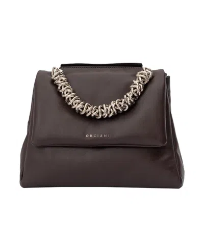Orciani Medium Sveva Logo Lettering Tote Bag In Black
