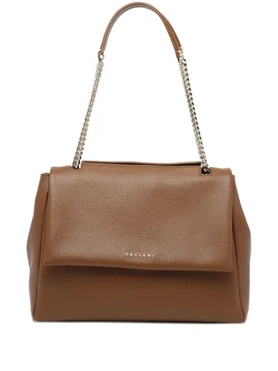 Orciani Medium Sveva Sense Shoulder Bag In Brown