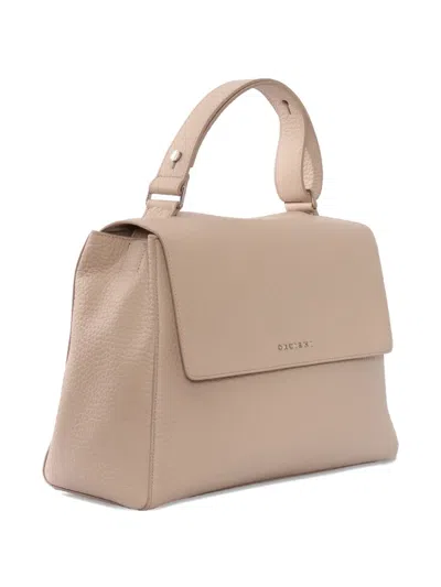 Orciani Medium Sveva Soft Top-handle Leather Tote Bag In Neutral