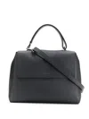 Orciani Sveva Medium Hammered Leather Bag In Black